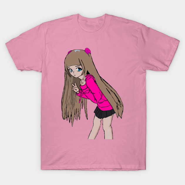 Cute Anime Girl Peace Sign - Cute Anime Girl - T-Shirt | TeePublic Cute Anime Girl Peace Sign - Cute Anime Girl - T-Shirt | TeePublic
