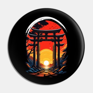 Sunset Gate Japanese Torii Art Pin