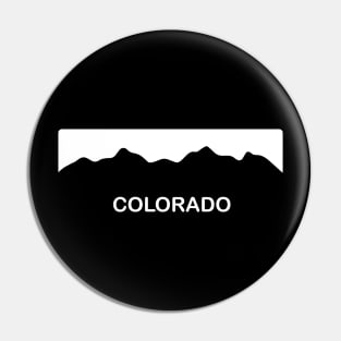 Colorado License Plate Rocky Mountains White Pin