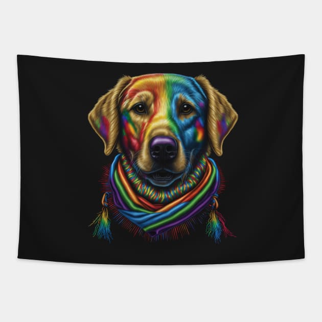 More Dogs of Color - #3 (Golden Retriever) Tapestry by Imagequest