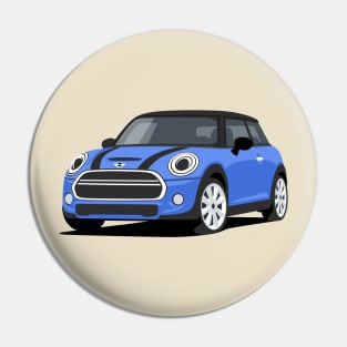 Car sport  mini retro blue Pin