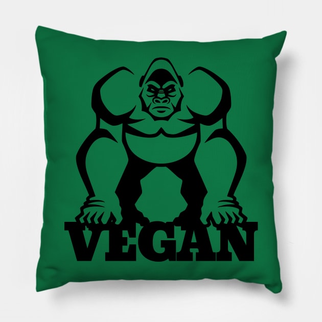 Vegan Fitness Gorilla Pillow by RadStar