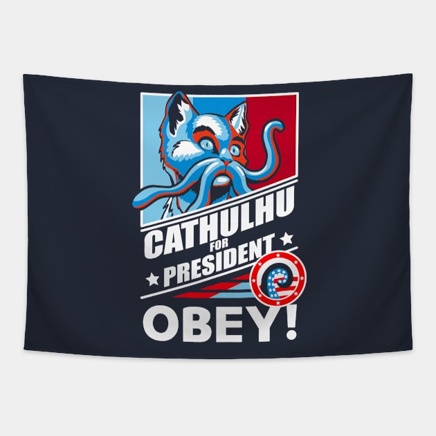 Cathulhu for President Tapestry by RickThompson