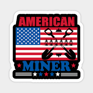 American Flag Miner Magnet