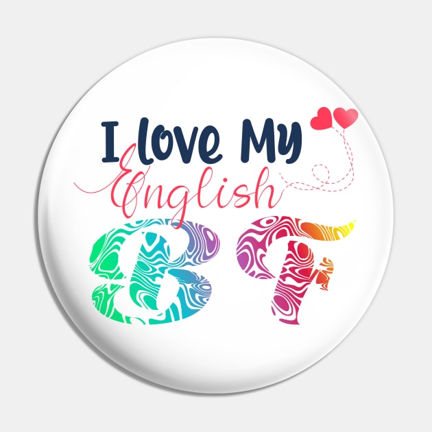 I Love My English BF Pin by Qprinty