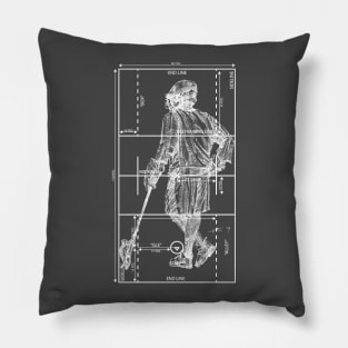 Lax Field Player-WHT (Male) Pillow