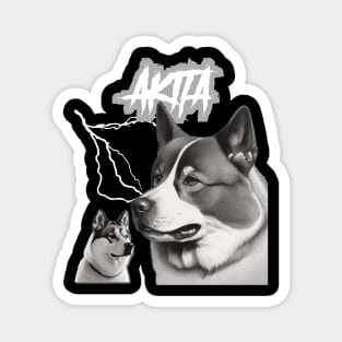 Akita Heavy Metal Dog Lover Magnet