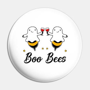 Wine Boo Bees Couples Funny Halloween Costume Pin