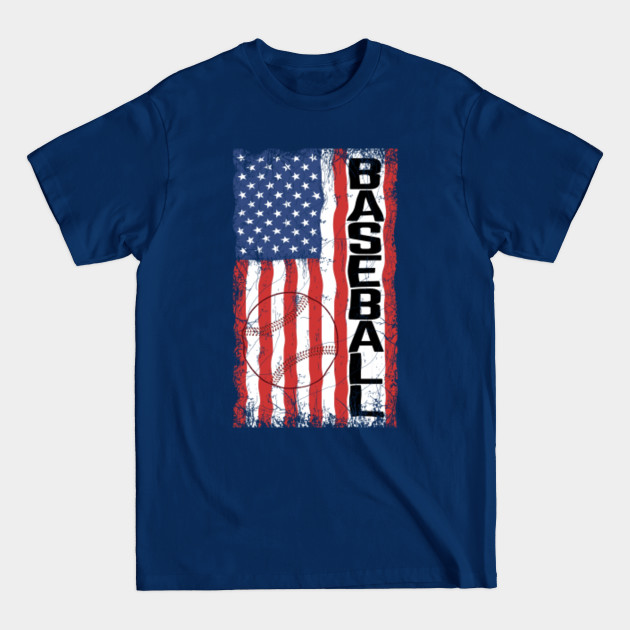 Disover baseball american flag distressed - Baseball American Flag - T-Shirt