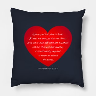 Inspirational Love Bible Verse Valentine's Day Calligraphy Pillow