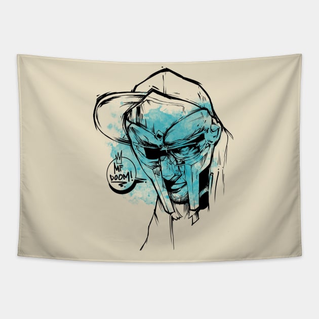 MF DOOM SKETCH Portrait Tapestry by Basic Lee