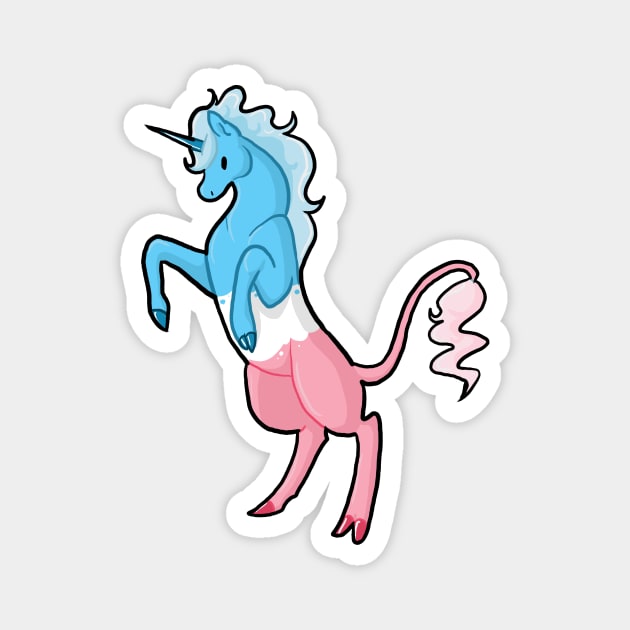 Trans Pride Unicorn Magnet by Khalico