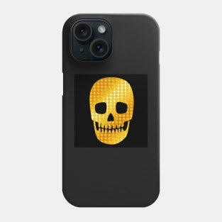 Golden skull-Black Phone Case