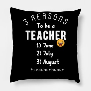 Teacher Quote Shirts Back to School Funny 3 Reasons Pillow