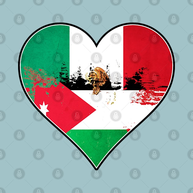 Mexican and Jordanian Heart Mix Heritage Flag by Just Rep It!!