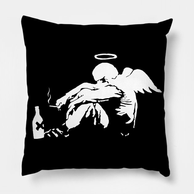 Banksy Fallen Angel Art Pillow by produdesign