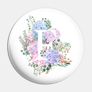 botanical monogram alphabet F hydrangea flowers Pin