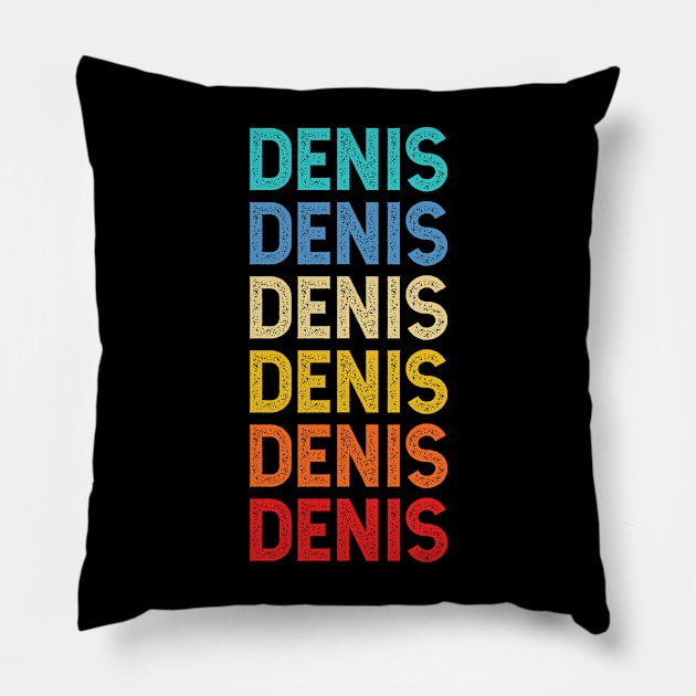 Denis Name Vintage Retro Custom Gift Named Denis Pillow by CoolDesignsDz