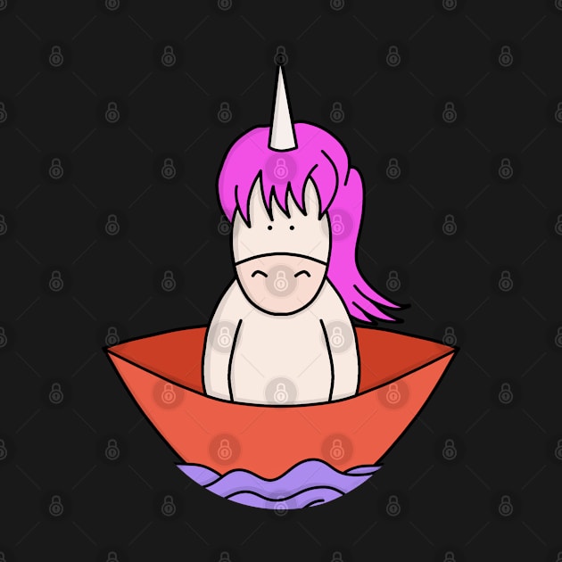 Cute Unicorn on a little boat by DiegoCarvalho