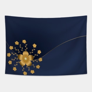 Golden abstract Mandal floral pattern for background, invitation Tapestry