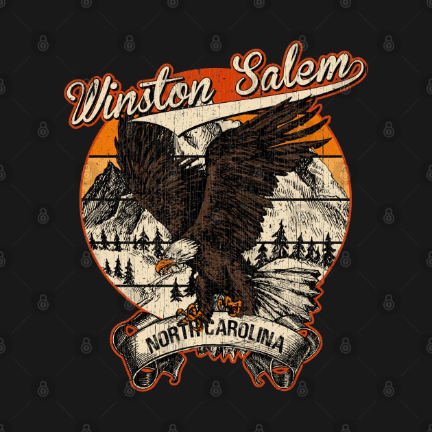 Winston Salem North Carolina Bald Eagle Retro Vintage Aesthetic by aavejudo