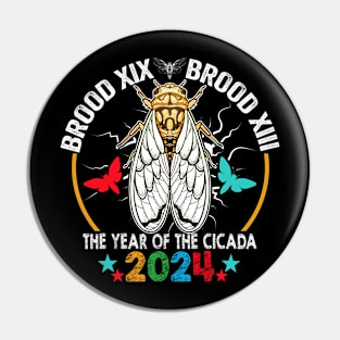 Cicada Tsunami Bugs Brood XIX Brood XIII 13 Year Of The Cicada 2024 Pin