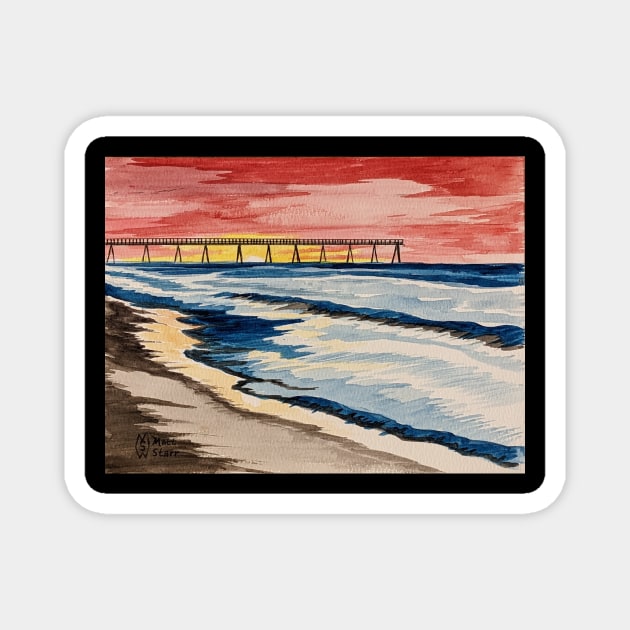 Fishing Pier Magnet by Matt Starr Fine Art