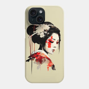 Geisha ink painting Phone Case