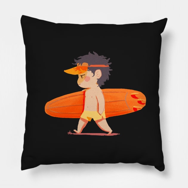 Not impressed surfer boy Pillow by AlexAdelaida