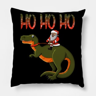 Santa Claus Trex Dino Ho Ho Ho Christmas Top Pillow