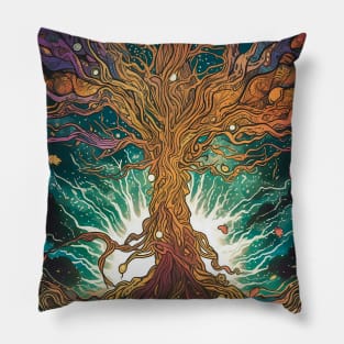 Manga style tree of life Pillow