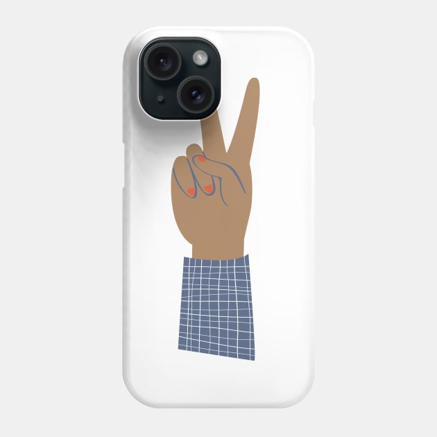 Peace Hands 3 Phone Case by Rosalind Maroney Illustration