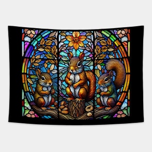 Squirrels on glass Tapestry