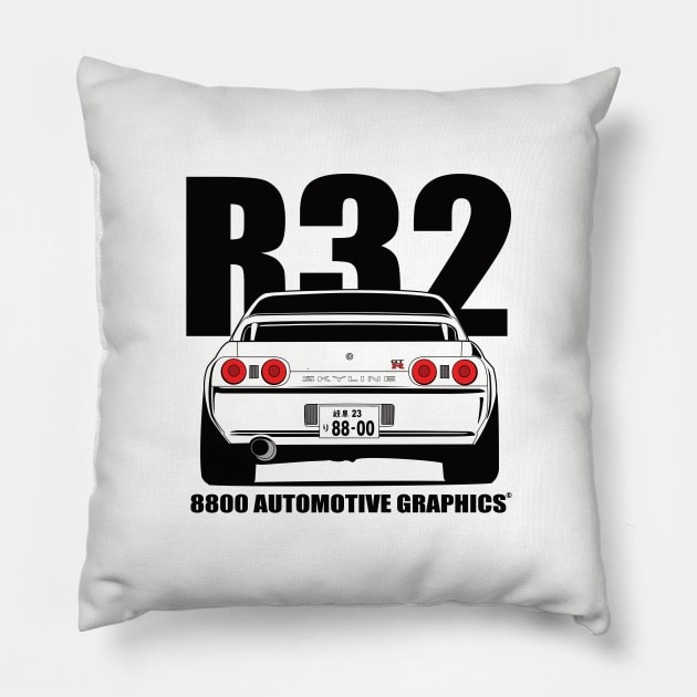 Nissan R32 Skyline GTR Transparent Version Pillow by 8800ag