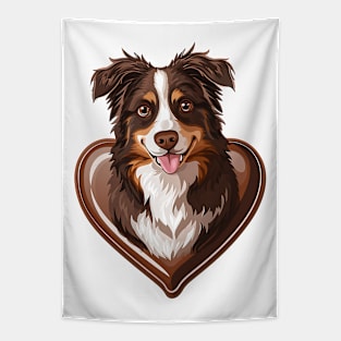 Valentine Australian Shepherd Shaped Chocolate Tapestry