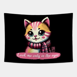 Look me only in the eyes - I Love my cat - 1 Tapestry