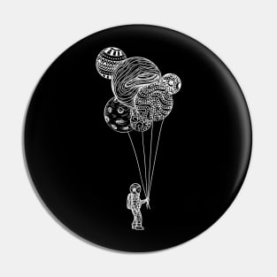 Planets as Balloons Astronaut Pin