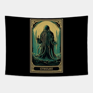 Cthulhu Tarot Card Vintage Artwork Tapestry