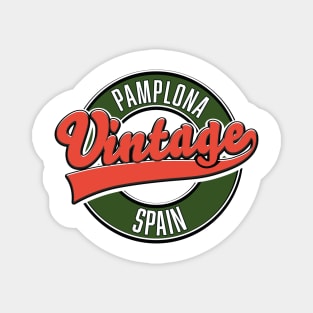 Pamplona spain vintage style logo Magnet