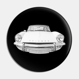 Triumph Spitfire Mk3 1960s British classic car monochrome Pin