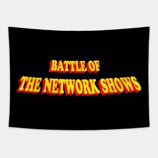 Battle of the Network Shows Podcast Logo Red and Yellow Tapestry