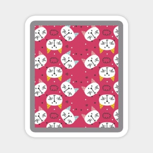 Pink Cats crowd, Funny cat Magnet