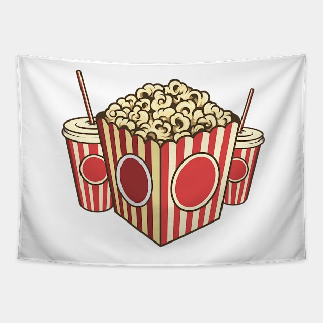 Big Popcorn Bag and Soda Tapestry by Islanr