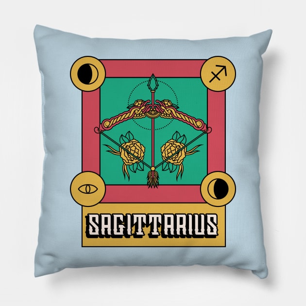 sagittarius zodiac sign Pillow by Tip Top Tee's