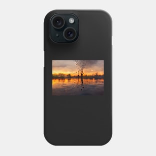 Sunset Lake Raindrops In Golden Houer Cloudscape Phone Case