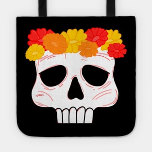 Skull with flower crown Tote