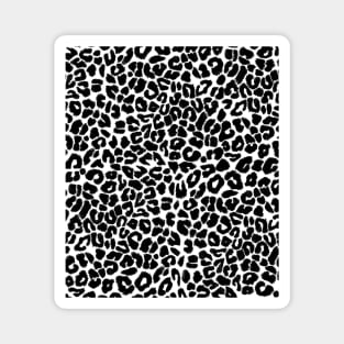 Black and White Leopard Print Spots Magnet