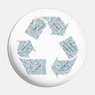 Recycle Symbol Silhouette Shape Text Word Cloud Pin