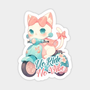 Kawaii cat riding scooter Magnet