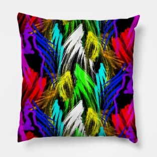 Watercolor splatter effect, neon colors Pillow